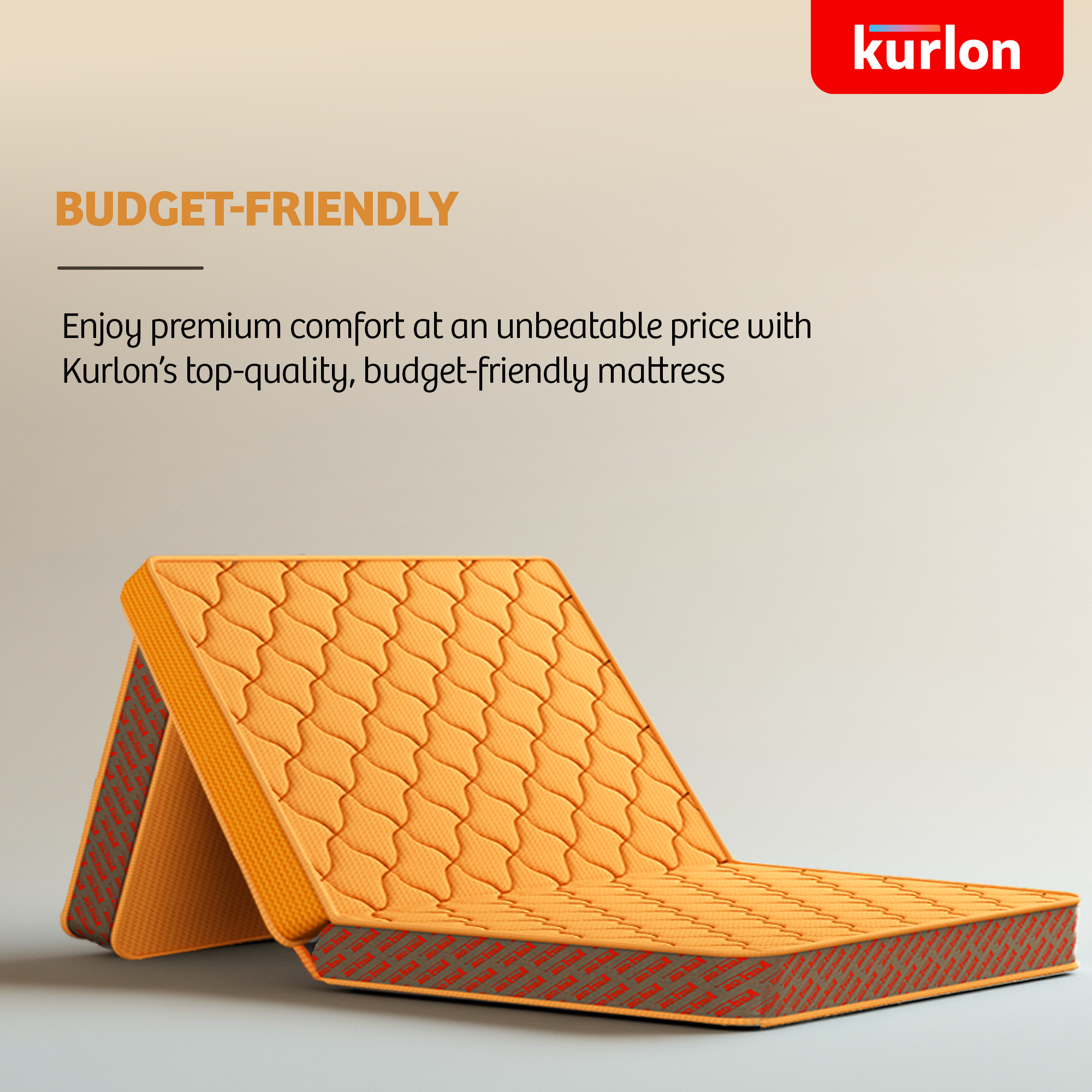 Kurlon Aaram | Foldable Mattress | Travel Mattress| Medium-Firm Support | Rubberized Natural Coir | Compact & Easy Storage | 10 Night Trial | Single Size | 190x90x10 Cms |
