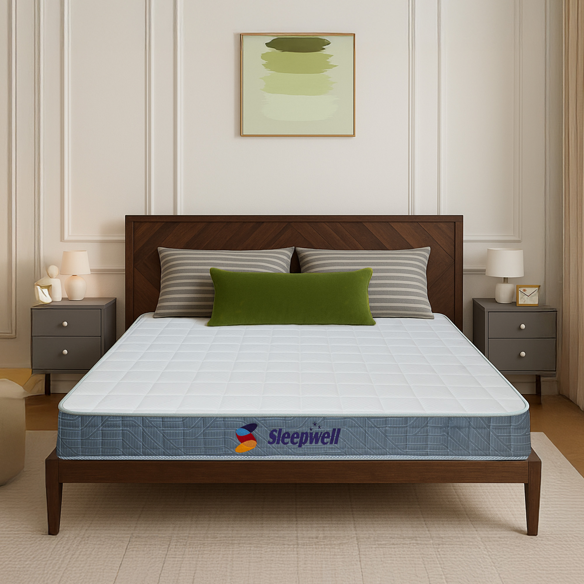 Sleepwell Durafirm 2.0 | Visco Rebonded Foam | Orthopedic Mattress | Neem Fresche Technology | Medium Firm | Single Size 200L x 90W x 15H cm