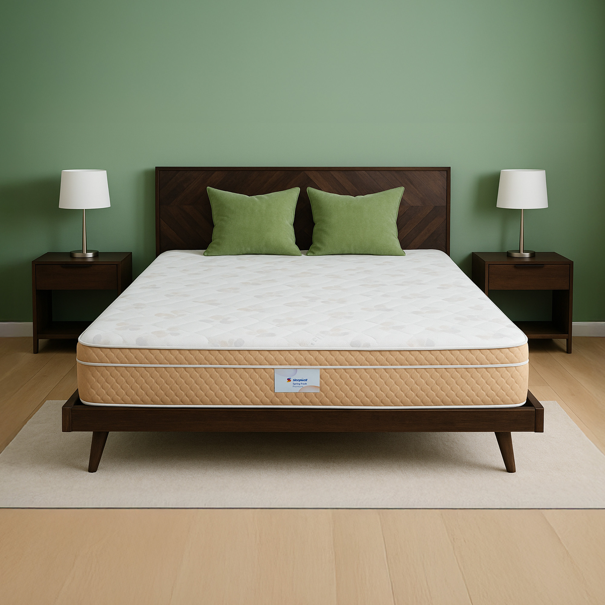Sleepwell Spring Fresh Premium | 3 Zone Profiled Resitec Foam | Pocket Spring Mattress | Neem Fresche Technology | King Size 200L x 180W x 25H cm | 10 Nights Trial