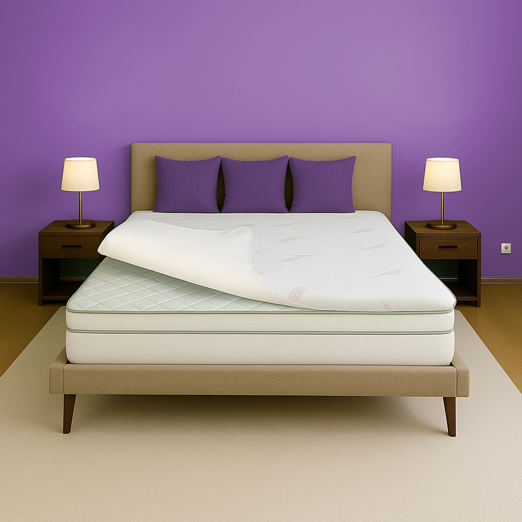 Kurlon Mattress Topper | Memory Foam | Anti Skid Fabric With Cool Yarn | Twin Size (200L X 120W X 5H Cm)
