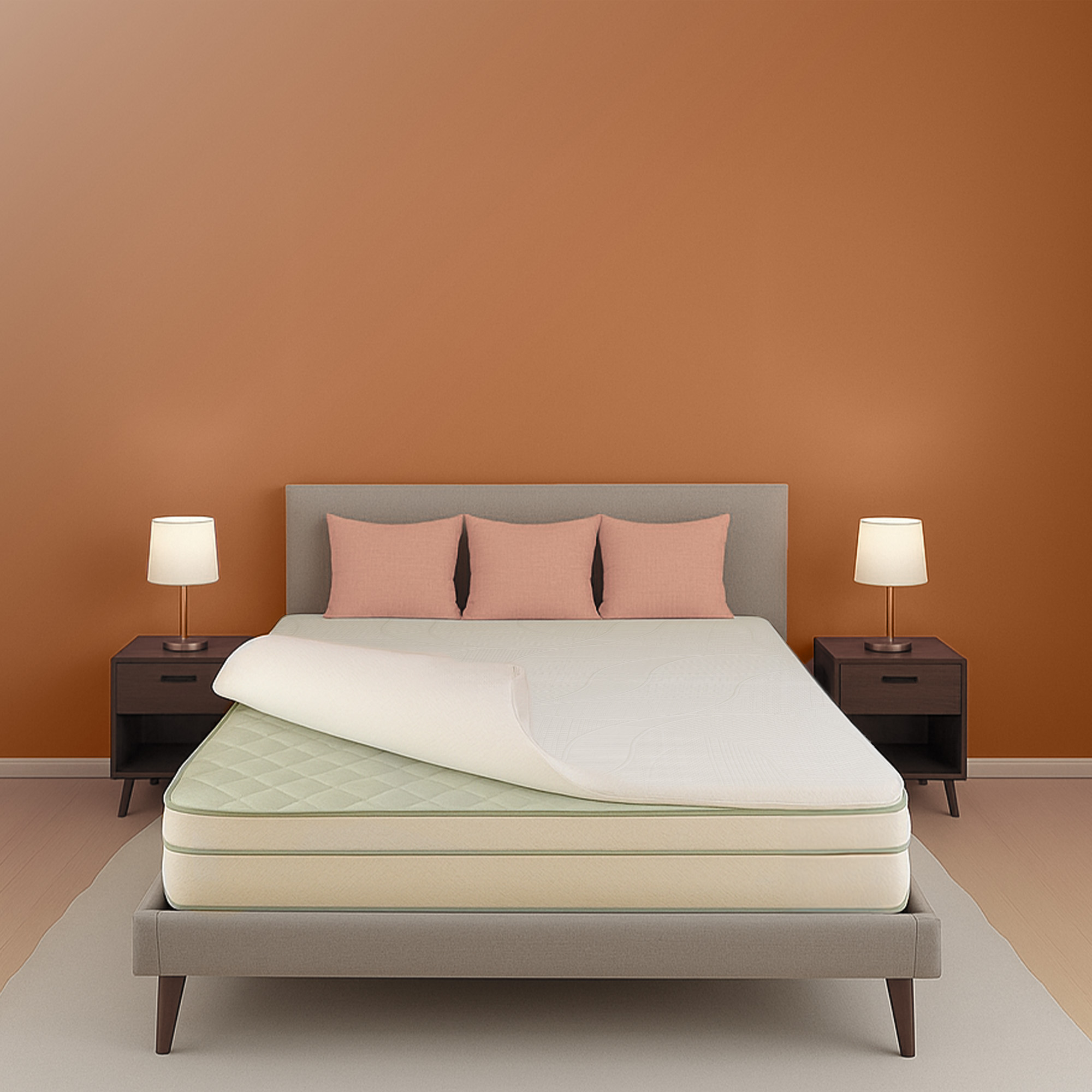 Sleepwell Mattress Topper | Memory Foam | Anti Skid Fabric With Cool Yarn | Twin Size (200L X 120W X 5H Cm)