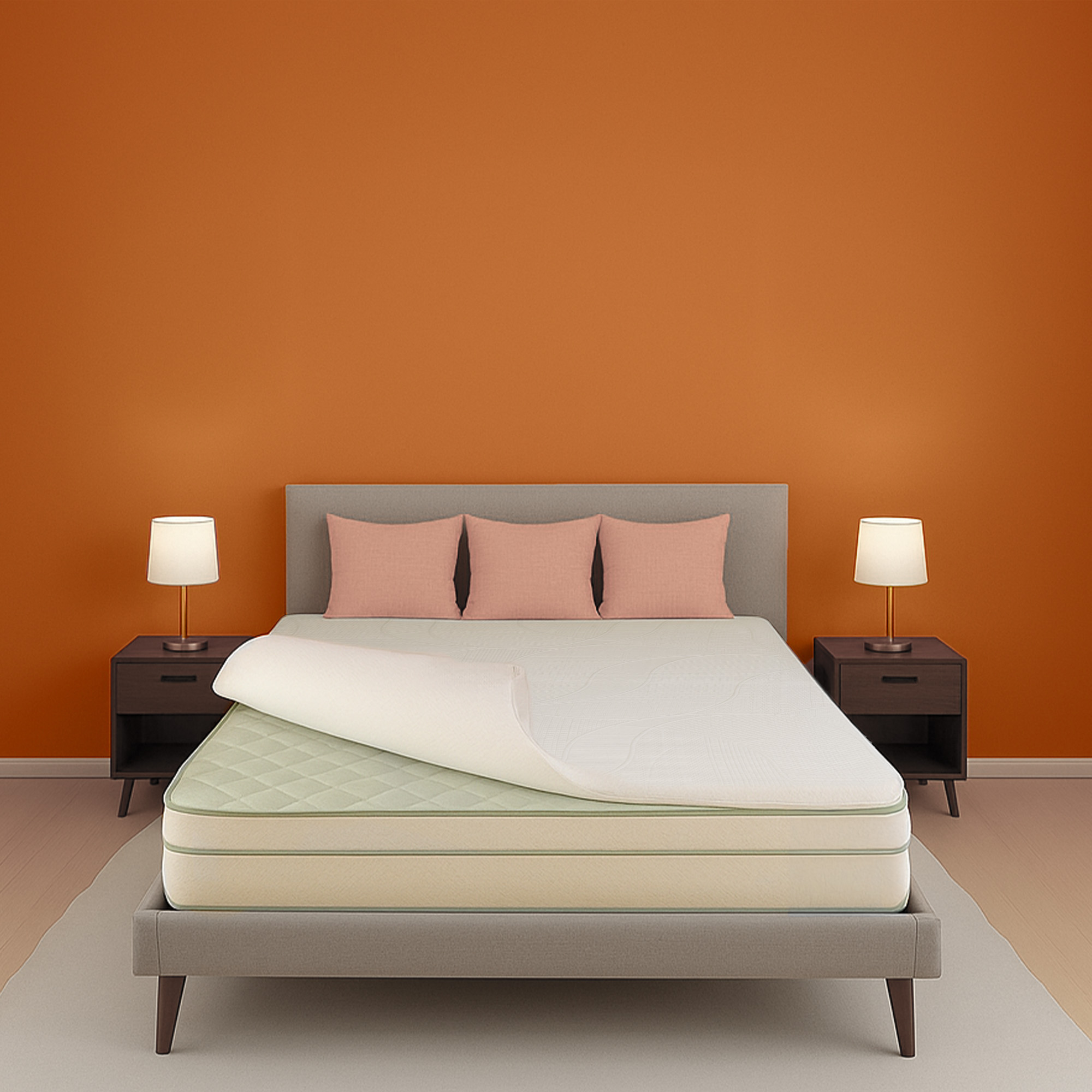 Sleepwell Mattress Topper | Resitec  Foam | Anti Skid Fabric With Cool Yarn | Super King Size (200L X 200W X 5H Cm)